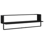 ZNTS 6 Piece Wall Shelf Set with Bars Black Engineered Wood 836313