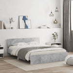 ZNTS Bed Frame with LED without Mattress Concrete Grey 160x200 cm 3207598