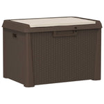 ZNTS Garden Storage Box with Seat Cushion Brown 125 L PP 364212