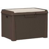 ZNTS Garden Storage Box with Seat Cushion Brown 125 L PP 364212
