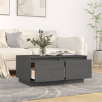 ZNTS Coffee Table Grey 80x50x35 cm Solid Wood Pine 814441