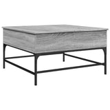 ZNTS Coffee Table Grey Sonoma 80x80x45 cm Engineered Wood and Metal 845404