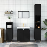 ZNTS 3 Piece Bathroom Furniture Set Black Engineered Wood 3190268