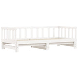 ZNTS Day Bed with Trundle without Mattress White 90x200 cm Solid Wood 836157