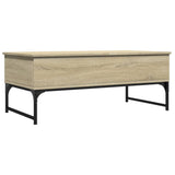 ZNTS Coffee Table Sonoma Oak 100x50x40 cm Engineered Wood and Metal 845377