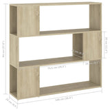 ZNTS Book Cabinet Room Divider Sonoma Oak 100x24x94 cm 809182