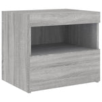 ZNTS Bedside Cabinets with LED Lights 2 pcs Grey Sonoma 50x40x45 cm 836774