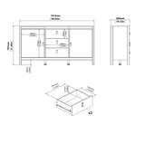 Madrid Sideboard 2 doors + 3 drawers in Matt Black 72679670GMGM