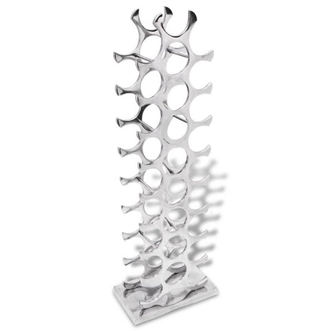 ZNTS Wine Rack Aluminium Silver 27 Bottles 243503