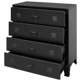 ZNTS Chest of Drawers Metal Industrial Style 78x40x93 cm Black 245963