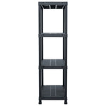 ZNTS Storage Shelf Racks 2 pcs Black 200 kg 80x40x138 cm Plastic 276259