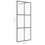 ZNTS Walk-in Shower Wall with Clear ESG Glass 80x195 cm Black 151023