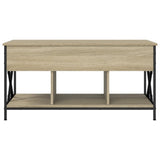 ZNTS Coffee Table Sonoma Oak 100x55x50 cm Engineered Wood and Metal 845337