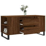 ZNTS Coffee Table Brown Oak 102x44.5x50 cm Engineered Wood 831011