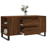 ZNTS Coffee Table Brown Oak 102x44.5x50 cm Engineered Wood 831011