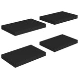 ZNTS Floating Wall Shelves 4 pcs Black 40x23x3.8 cm MDF 323828