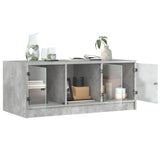 ZNTS Coffee Table with Glass Doors Concrete Grey 102x50x42 cm 836416