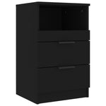 ZNTS Bedside Cabinet Black Engineered Wood 811234