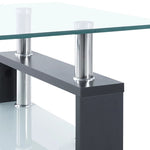 ZNTS Coffee Table Grey and Transparent 95x55x40 cm Tempered Glass 330305