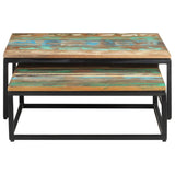 ZNTS Nesting Coffee Tables 2 pcs Solid Reclaimed Wood 320390