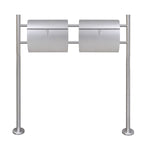 ZNTS Double Mailbox on Stand Stainless Steel 271748