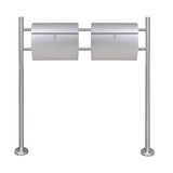 ZNTS Double Mailbox on Stand Stainless Steel 271748