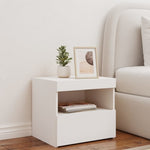 ZNTS Bedside Cabinet with LED Lights White 50x40x45 cm 836763