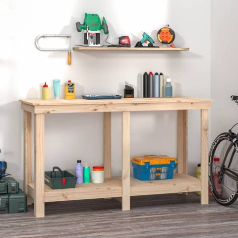 ZNTS Work Bench 140x50x80 cm Solid Wood Pine 822506