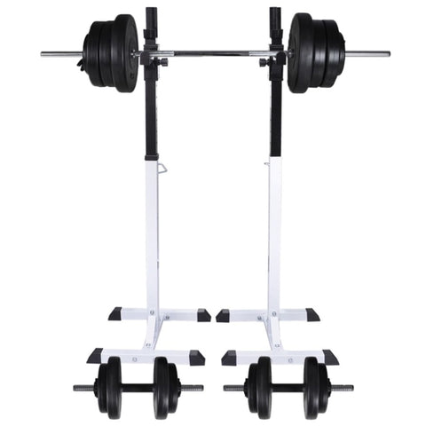 ZNTS Barbell Squat Rack with Barbell and Dumbbell Set 60.5 kg 275349