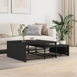 ZNTS Nesting Coffee Tables 2 pcs Black Engineered Wood and Metal 845331