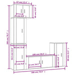 ZNTS 5 Piece TV Cabinet Set High Gloss White Engineered Wood 3188616
