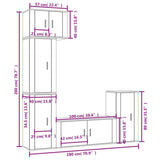 ZNTS 5 Piece TV Cabinet Set High Gloss White Engineered Wood 3188616