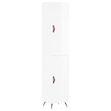 ZNTS Highboard High Gloss White 34.5x34x180 cm Engineered Wood 3198763