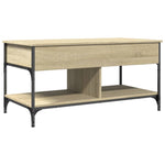 ZNTS Coffee Table Sonoma Oak 100x50x50 cm Engineered Wood and Metal 845367