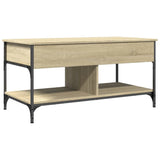ZNTS Coffee Table Sonoma Oak 100x50x50 cm Engineered Wood and Metal 845367