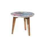 ZNTS Round Lamp Table Protea Print - Small Resin Top VOY66B