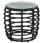 ZNTS 3 Piece Bistro Set Poly Rattan Black 48585