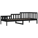 ZNTS Day Bed without Mattress Black 90x190 cm Single Solid Wood Pine 840375