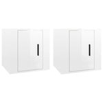 ZNTS Wall Mounted TV Cabinets 2 pcs High Gloss White 40x34.5x40 cm 816645