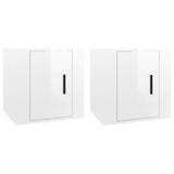 ZNTS Wall Mounted TV Cabinets 2 pcs High Gloss White 40x34.5x40 cm 816645