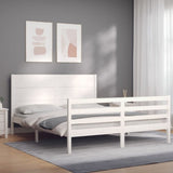 ZNTS Bed Frame without Mattress White 160x200 cm Solid Wood 3194647