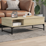 ZNTS Coffee Table Sonoma Oak 100x50x35 cm Engineered Wood and Metal 845392