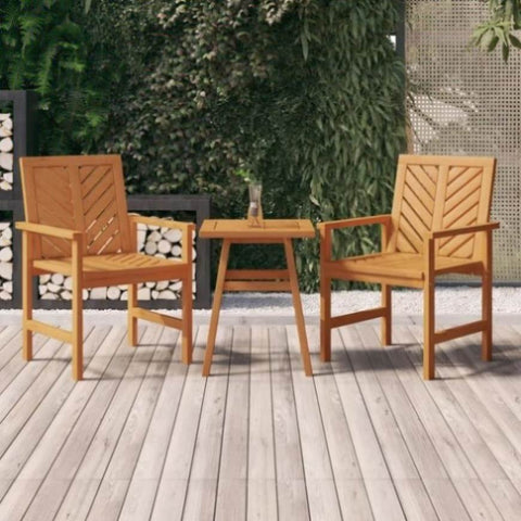 ZNTS Garden Dining Chairs 2 pcs Solid Wood Acacia 362227