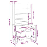 ZNTS Highboard HAMAR Solid Wood Pine Honey Brown 3100922