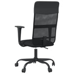 ZNTS Office Chair Height Adjustable Black Mesh Fabric and Faux Leather 353013