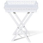 ZNTS Side Table with Tray White 241148