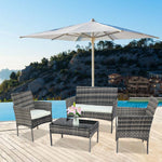 ZNTS Outdoor Living Room Balcony Rattan Furniture Four-Piece-Gray 36658779