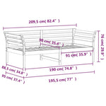 ZNTS Day Bed without Mattress White 90x190 cm Single Solid Wood Pine 842879