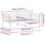 ZNTS Day Bed without Mattress White 90x190 cm Single Solid Wood Pine 842879