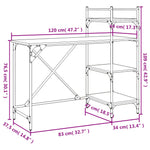 ZNTS Computer Desk with Shelves Black 120x47x109 cm 836213